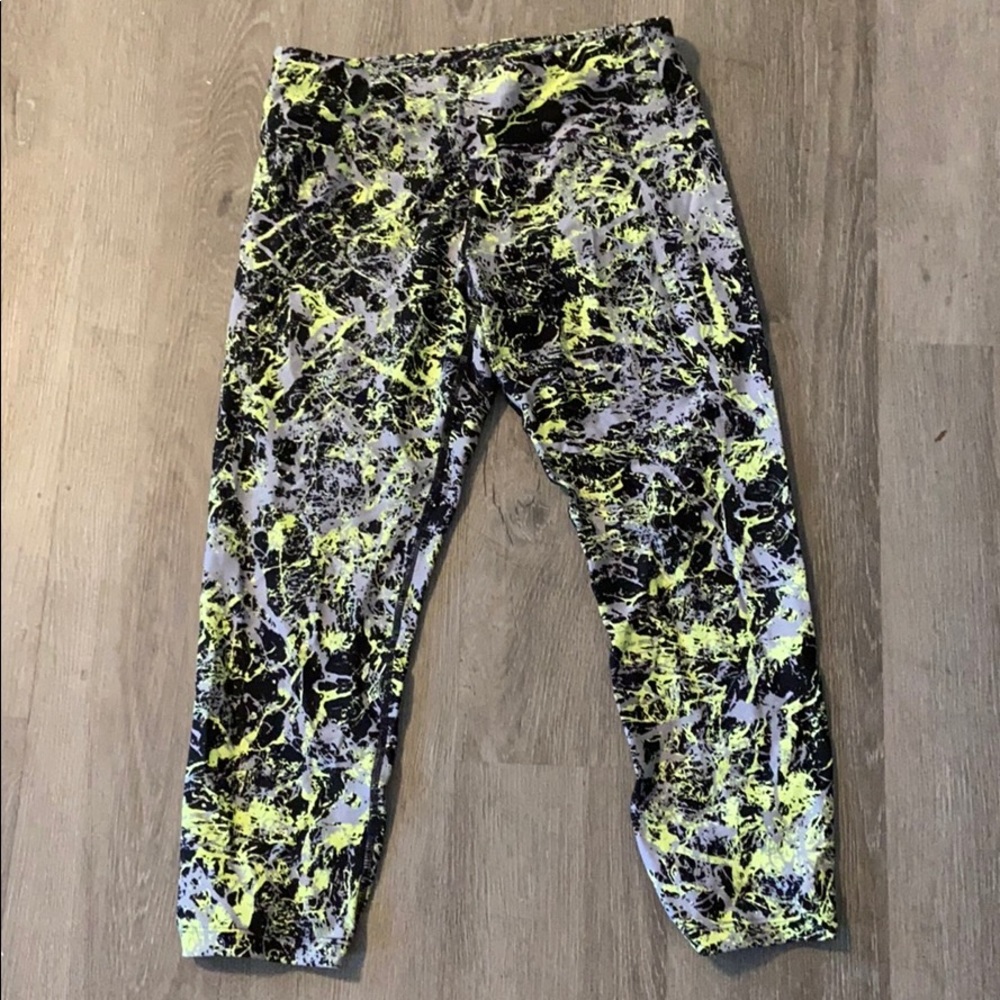 Neon green and black leggings